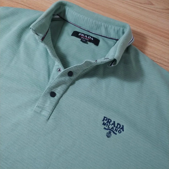 Prada Milano Polo Shirt Men's 4XL Embroidered Logo Green Luxury  Designer Italy - Picture 1 of 6